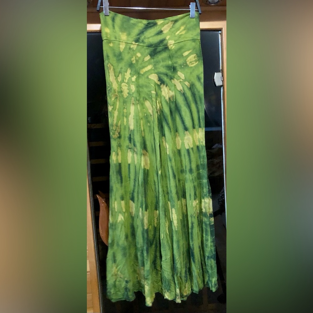 Green Tie-Dye Boho Chic Pants